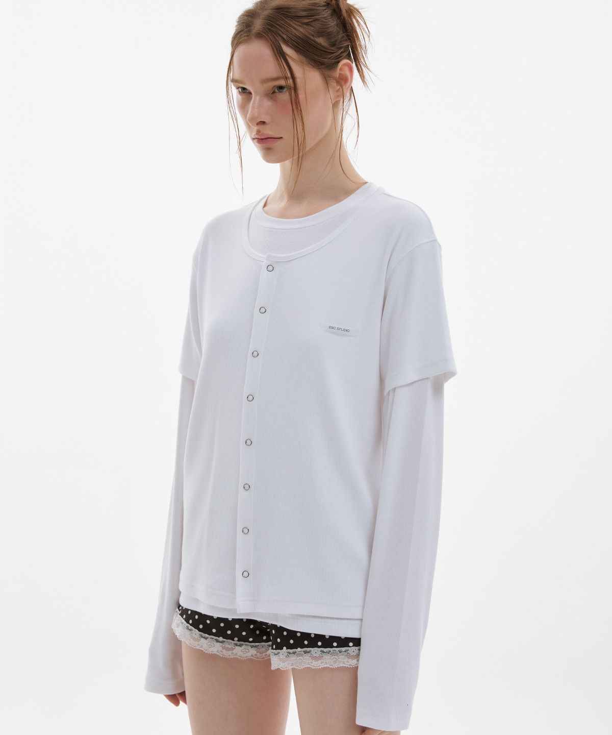 이에스씨 스튜디오(ESC STUDIO) soft double t-shirt (white)