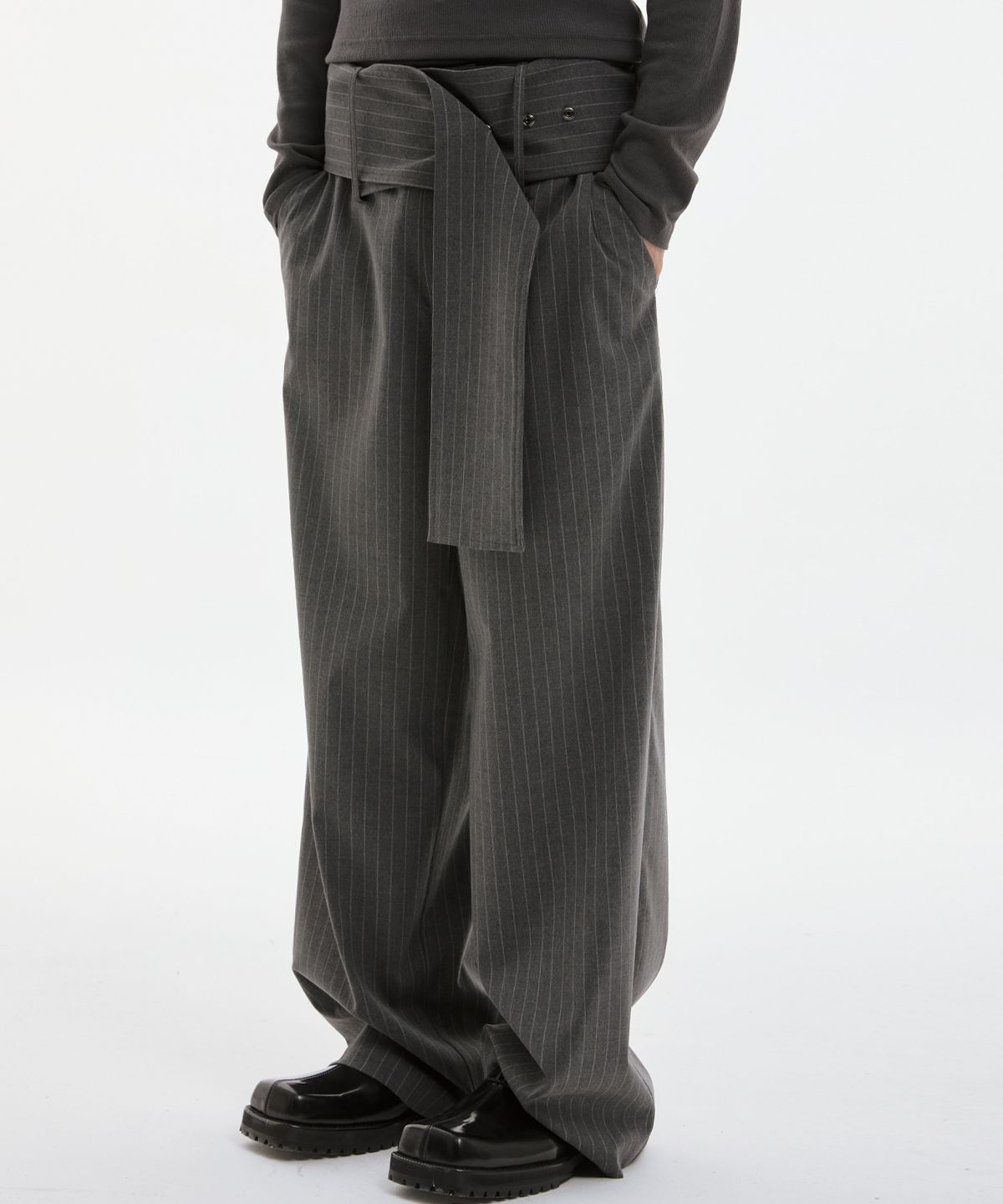 이에스씨 스튜디오(ESC STUDIO) spacious belt pants (grey)