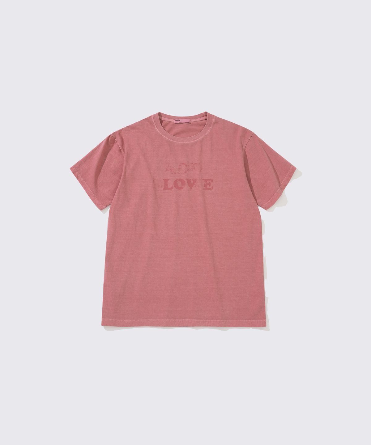 애드슬로우(ADDSLOW) Vintage Washed LOVE T-Shirt (Dust Pink)