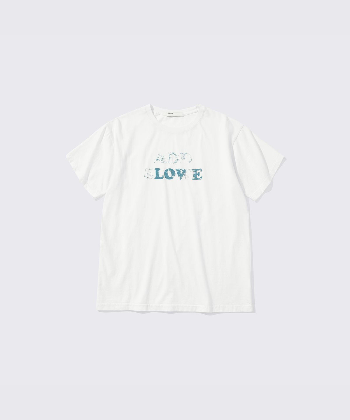 애드슬로우(ADDSLOW) Vintage Washed LOVE T-Shirt (Ivory)