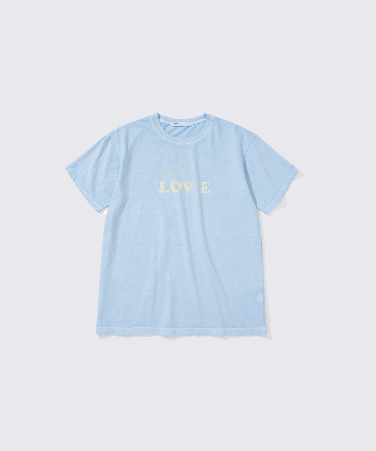 애드슬로우(ADDSLOW) Vintage Washed LOVE T-Shirt (Sky Blue)