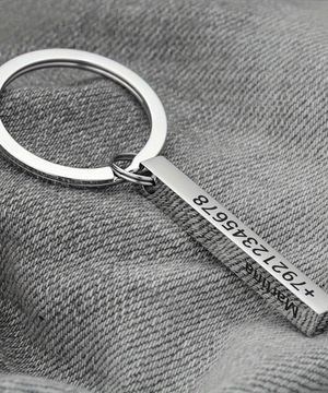 각인문구 스테인레스스틸 유광 스퀘어 키링 3컬러 택1