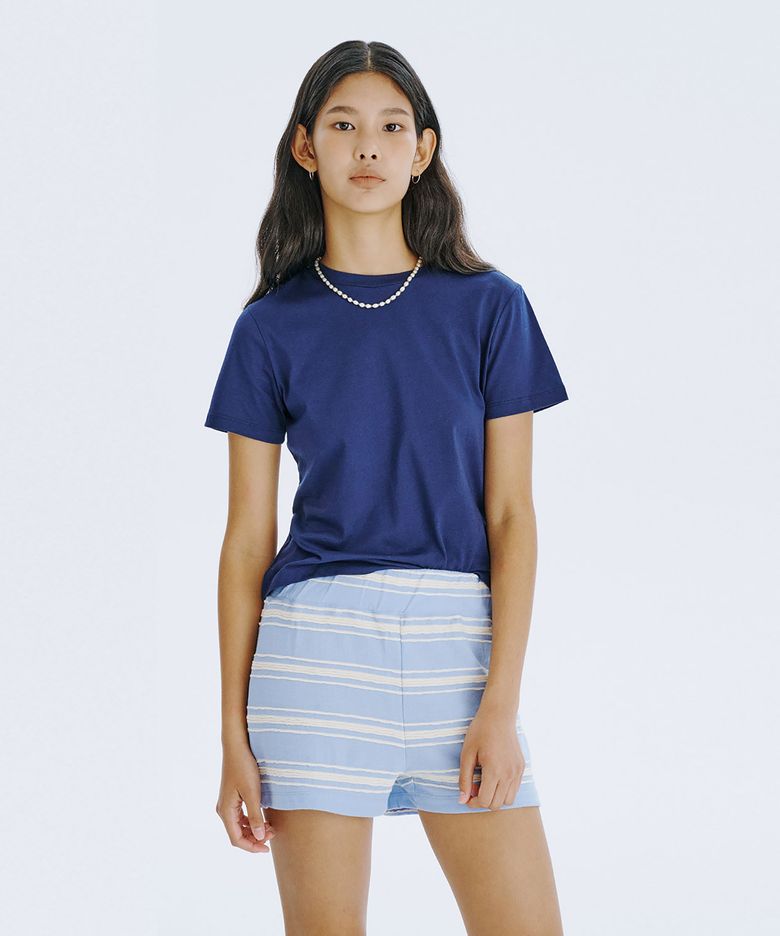 Stripe Jacquard Knit Shorts_Light Blue