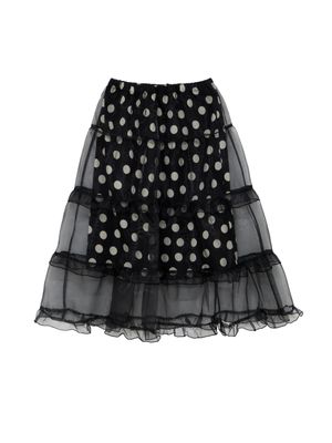 쉬어 도트 롱 스커트 (블랙)