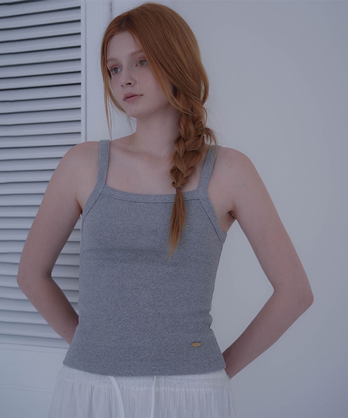 드헤베(DEHEVE) Square Cotton Sleeveless [Melange]