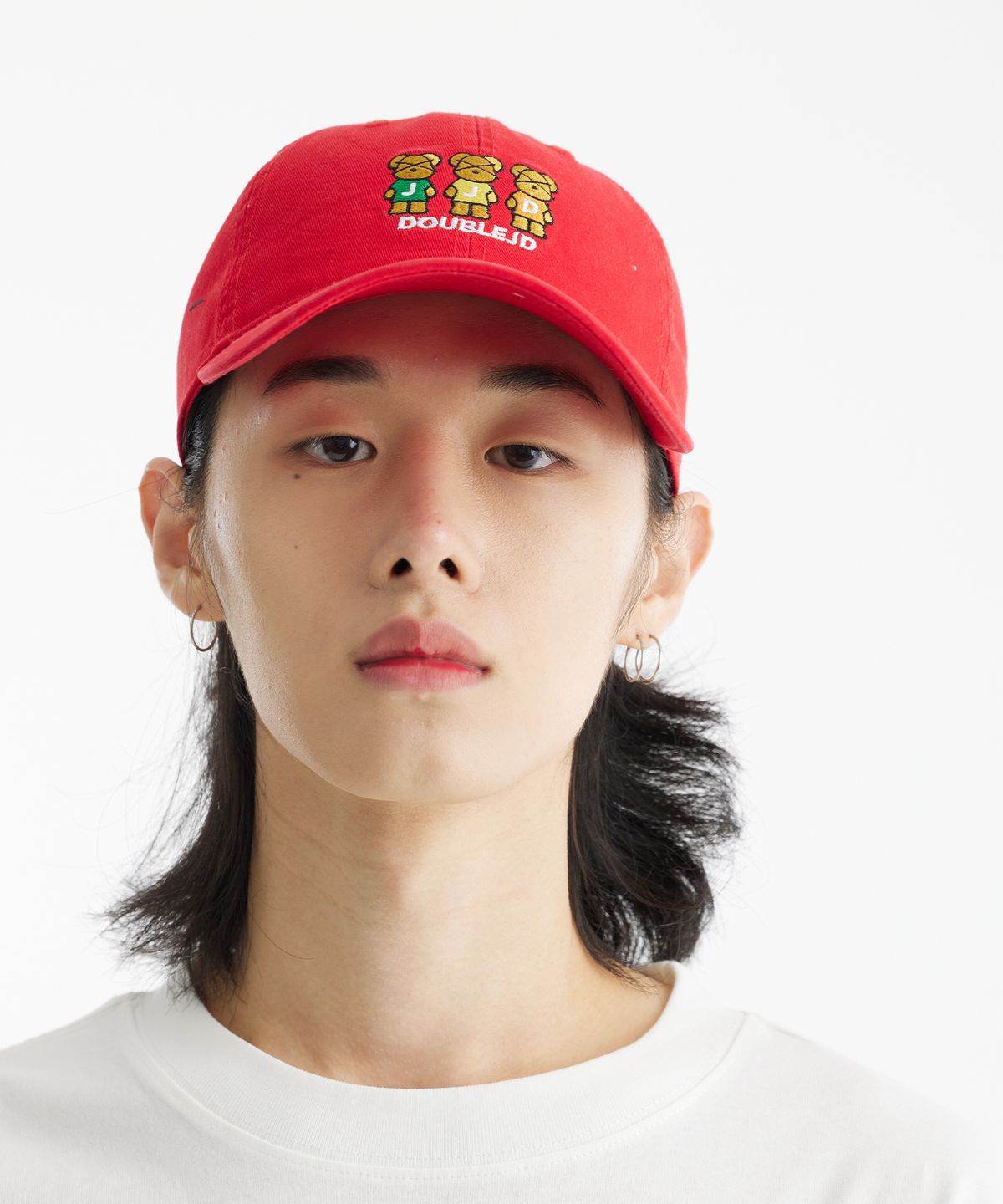 더블제이디(DOUBLE JD) 트리플 베어 볼캡 (레드)