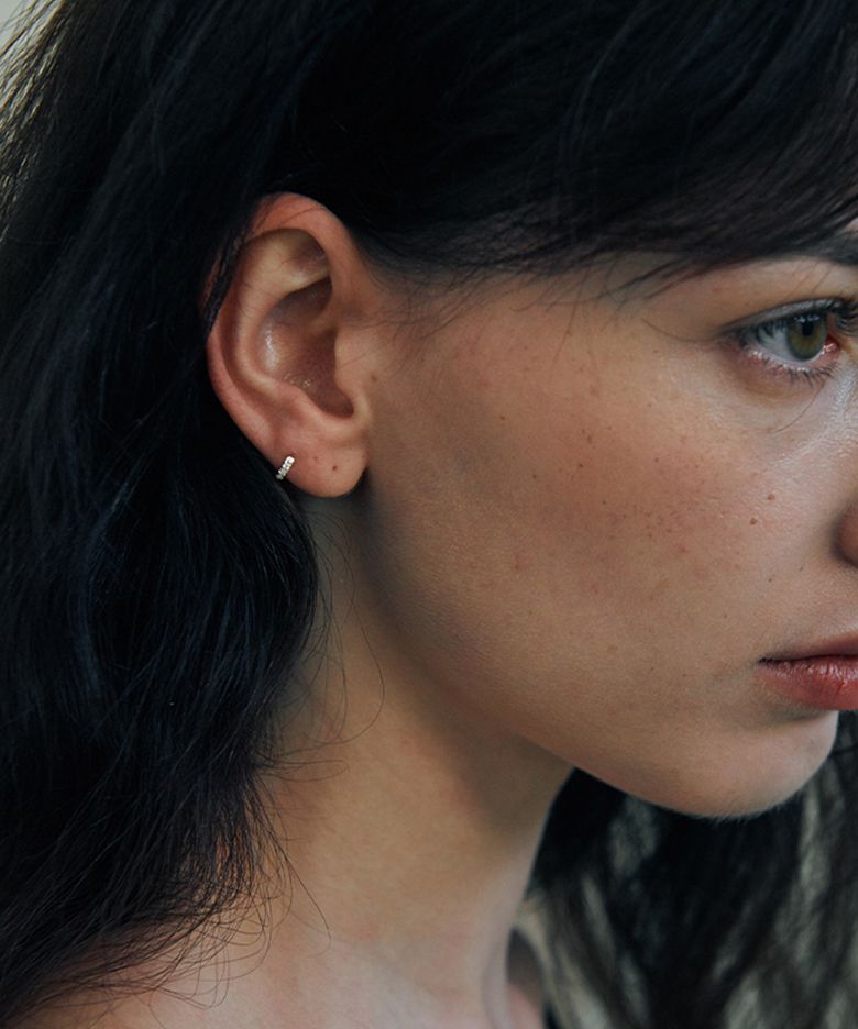 [925 silver] Deux.silver.222 / mini dew earring