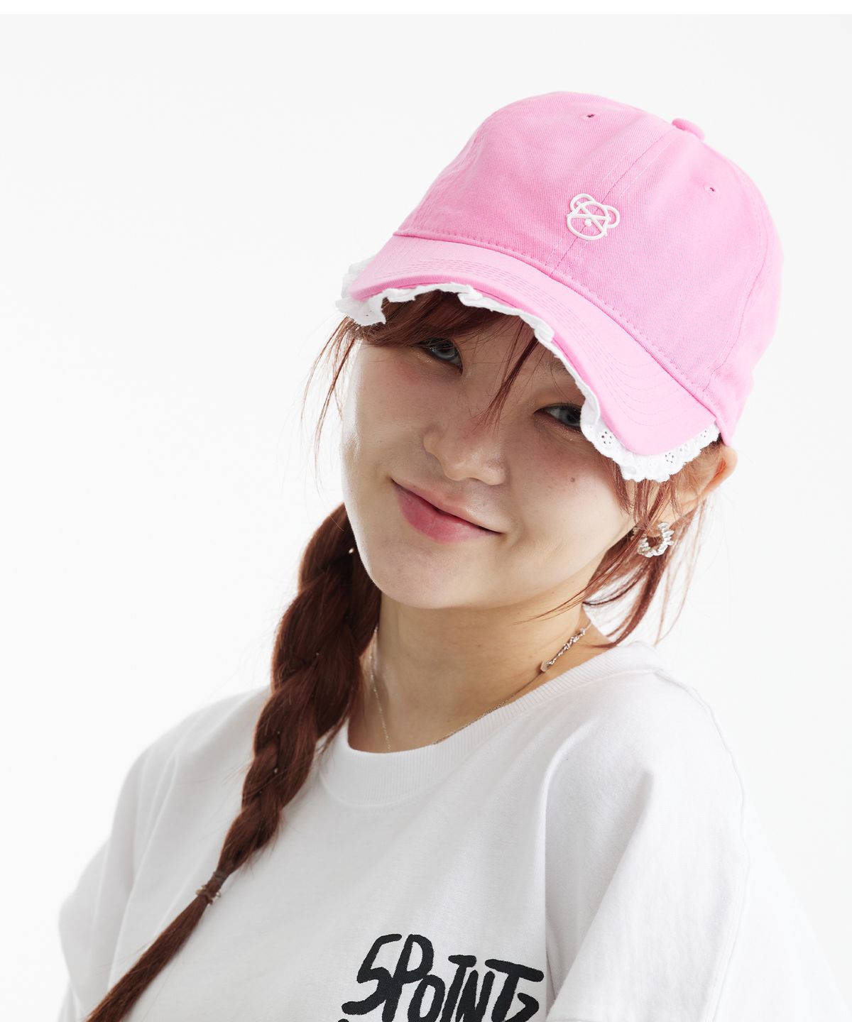 더블제이디(DOUBLE JD) 실리콘곰 레이스 볼캡 (핑크)