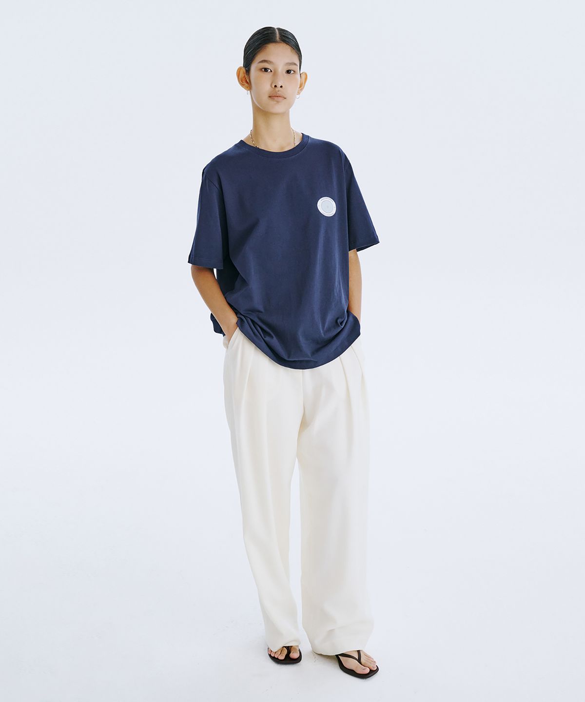 분더캄머(WNDERKAMMER) Round Graphic T_Navy