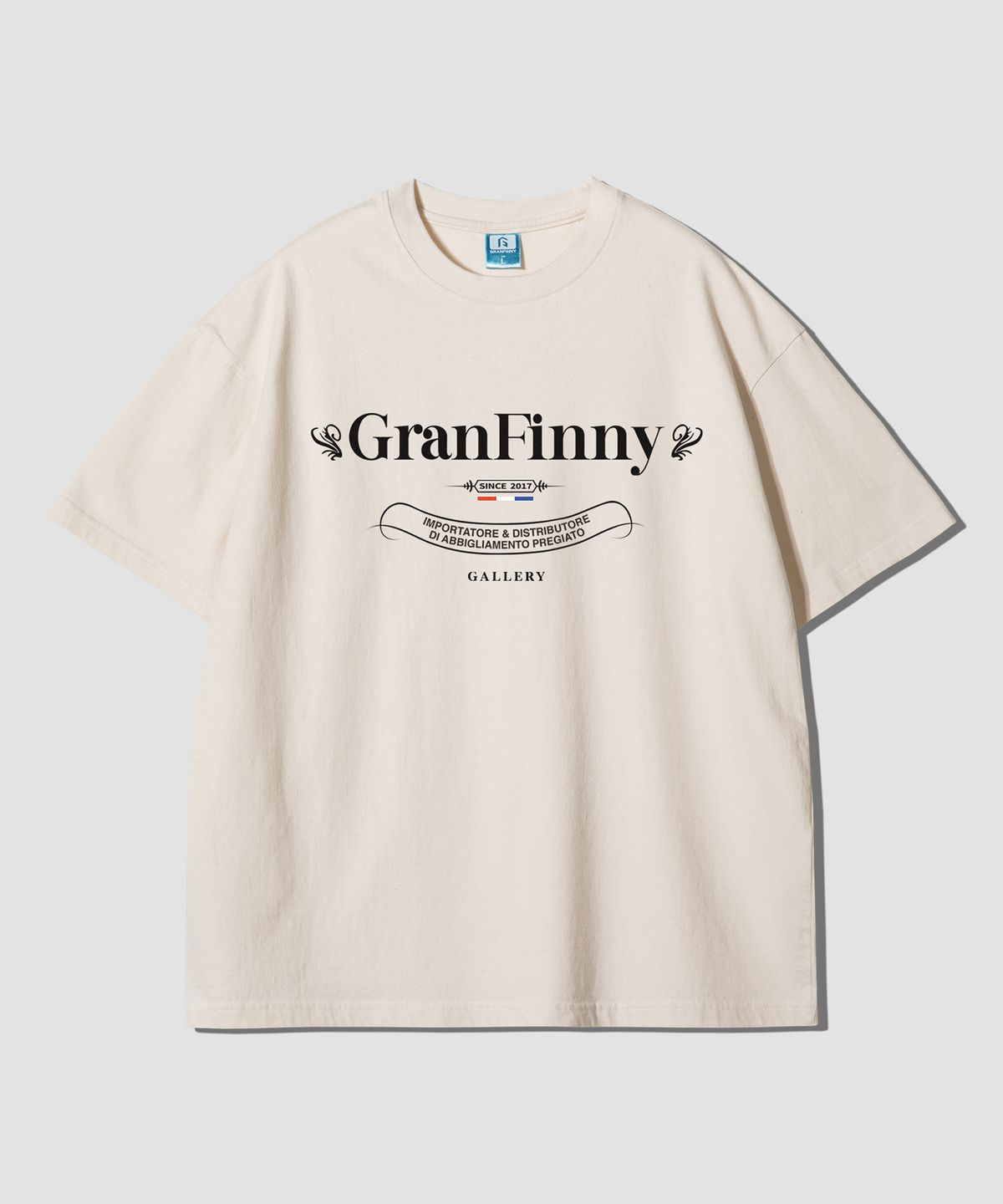 그랜피니(GRANFINNY) 클래식 로고 오버핏 반팔티-내추럴코튼