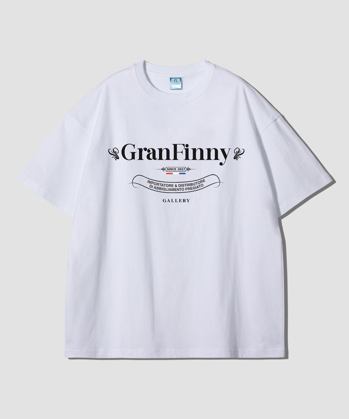 그랜피니(GRANFINNY) 클래식 로고 오버핏 반팔티-화이트
