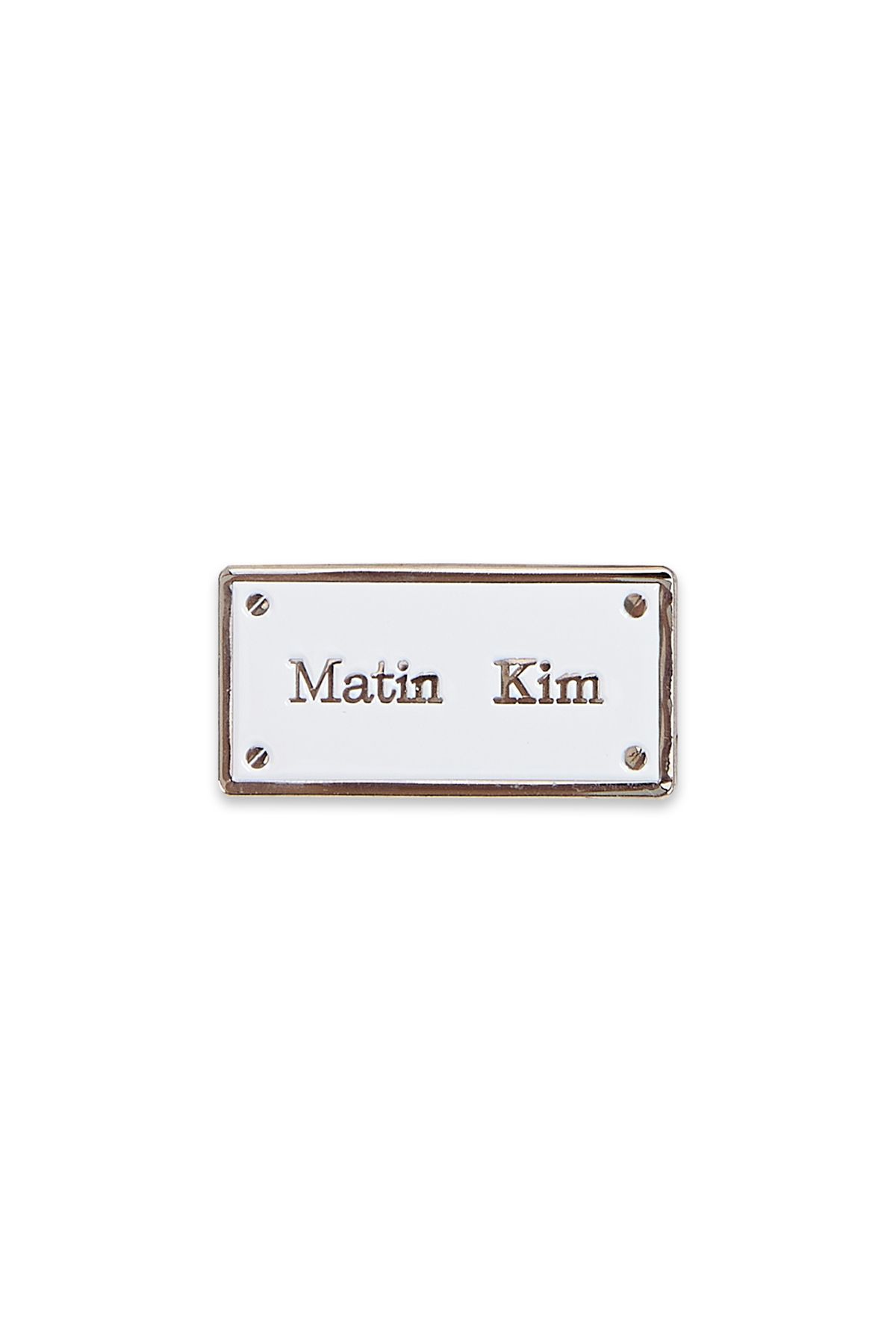MUSINSA公式 | MATIN KIM MATIN LOGO PLATE BADGE IN WHITE