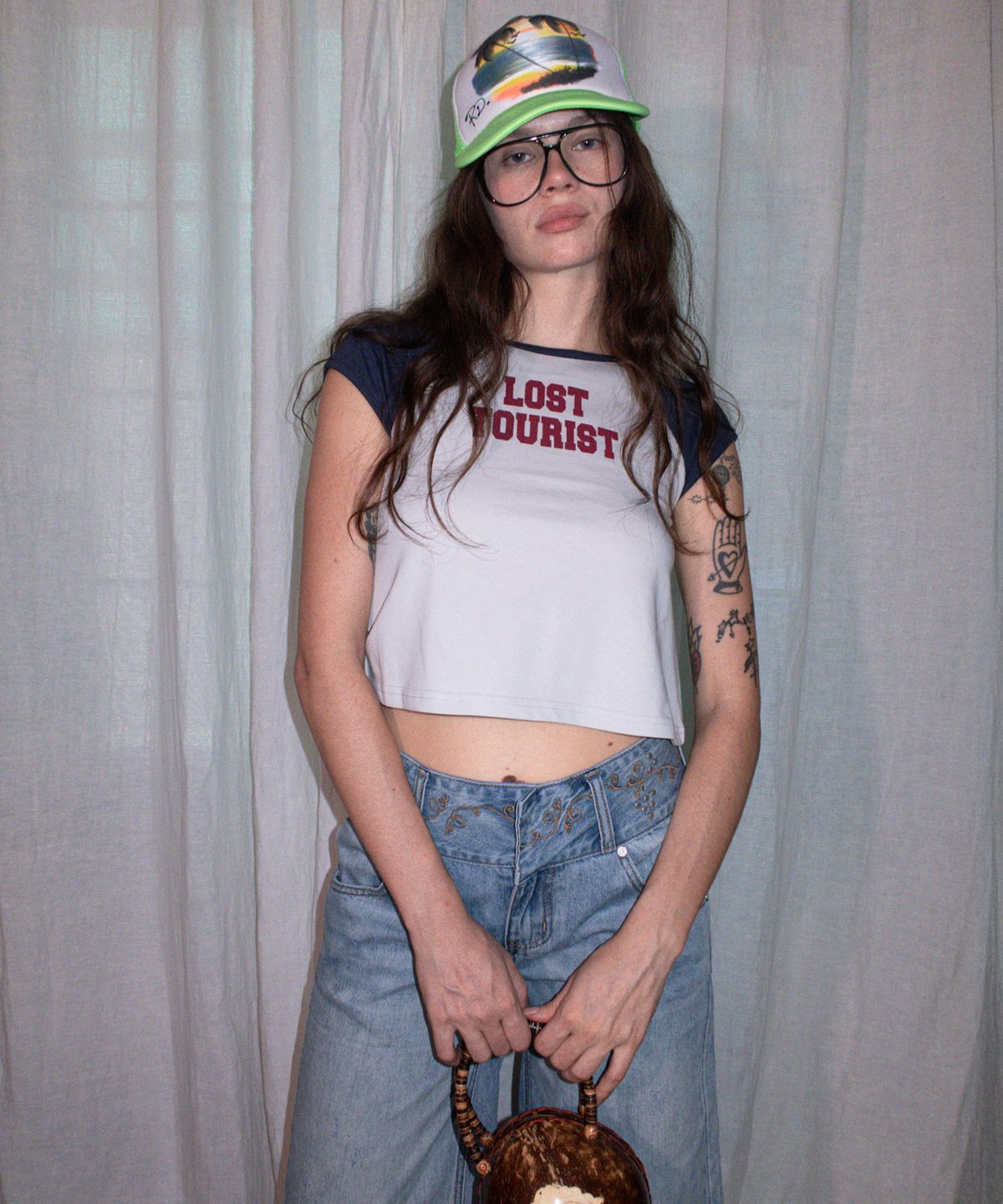 스컬프터(SCULPTOR) Lost Tourist Tee Raw/Dusty Navy