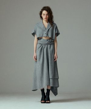 Unbalance tied  skirt