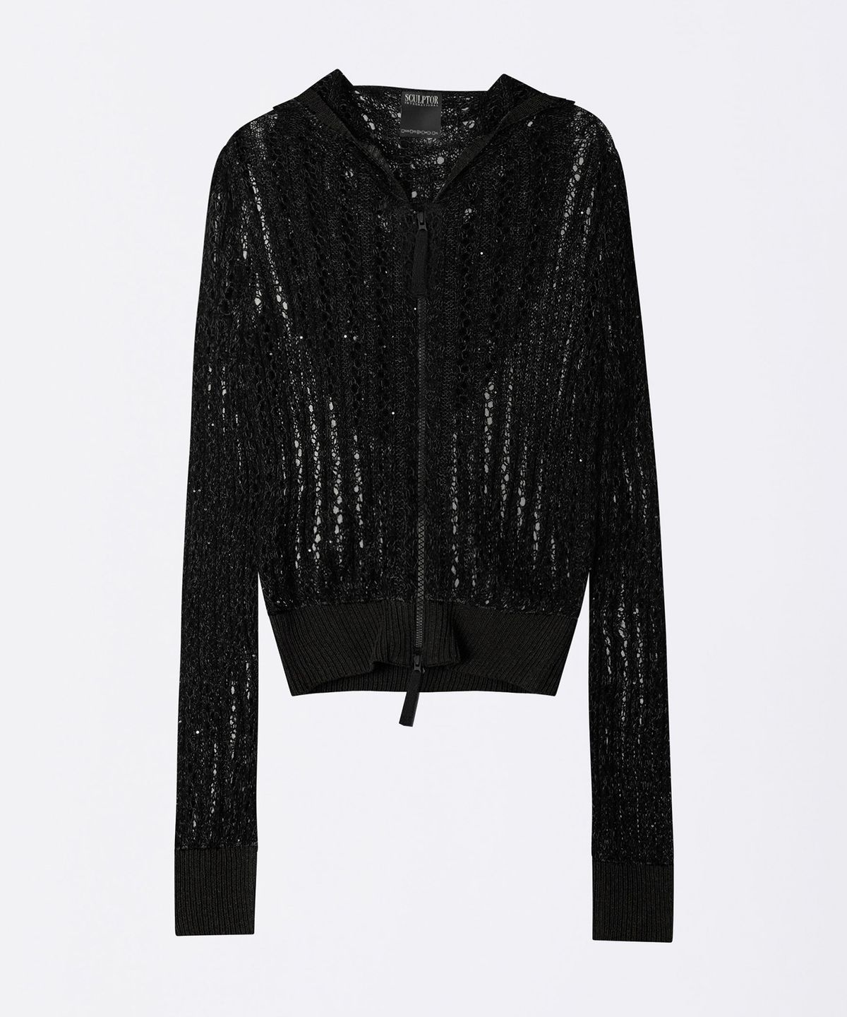 스컬프터(SCULPTOR) Hooded Zip-Up Knit Charcoal