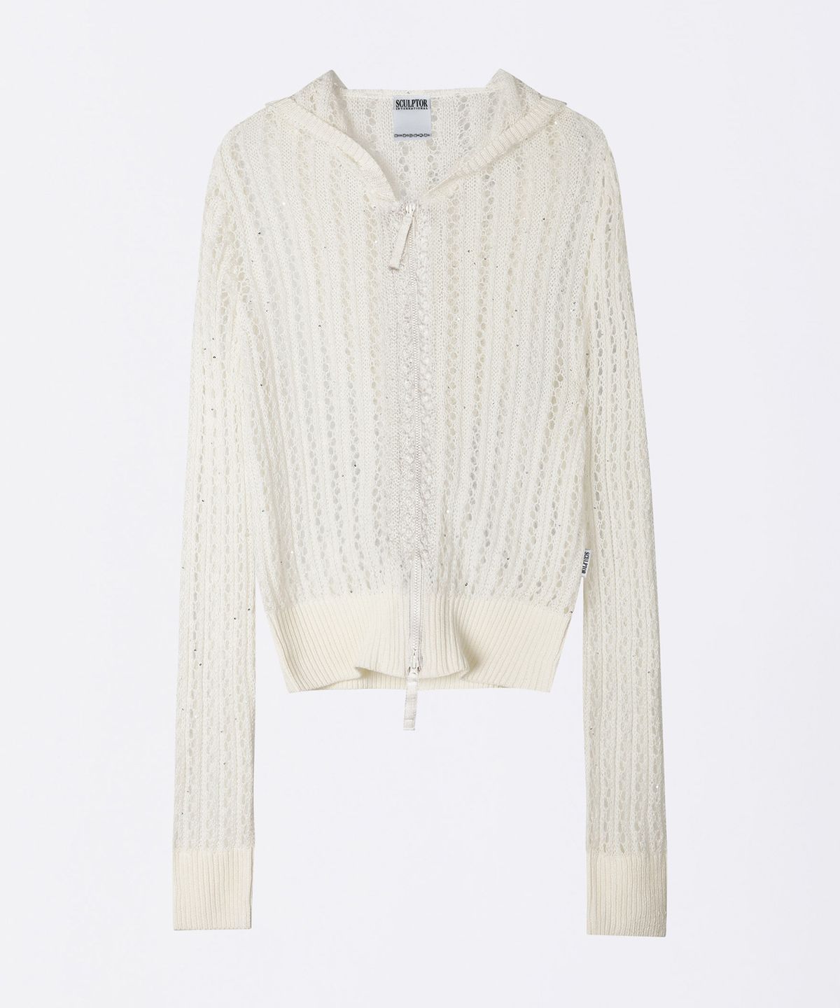 스컬프터(SCULPTOR) Hooded Zip-Up Knit Ivory
