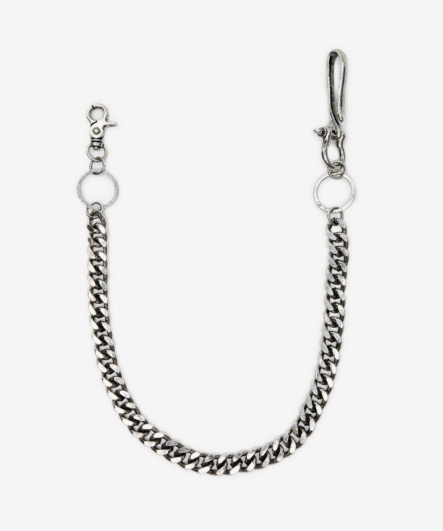 MUSINSA | MINAV Massive Tone 4-Way Wallet Chain [Wild Silver]