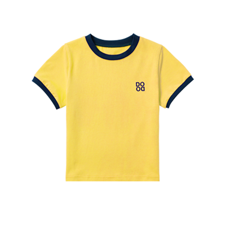 BASIC DODO Ringer T Shirt_Yellow / Dark Navy_반팔티