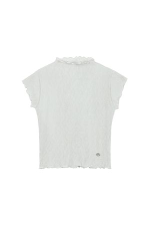 DEINET FRILL TOP IN ASH BEIGE