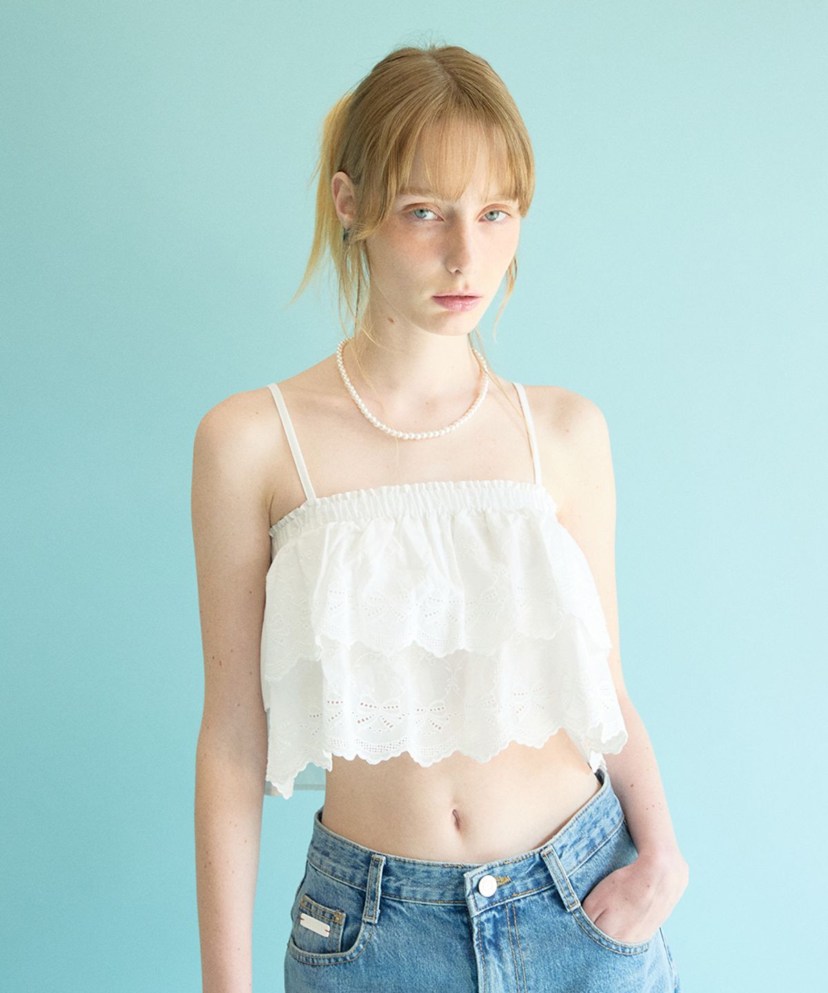 코케트(COQUET) [2Way] Lace Tube Top Ivory