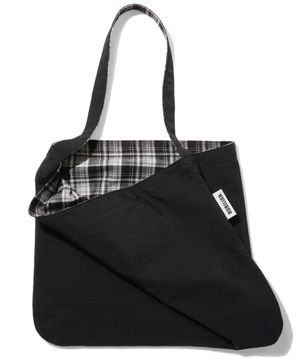 시오 리버서블 에코백_블랙체크 블랙