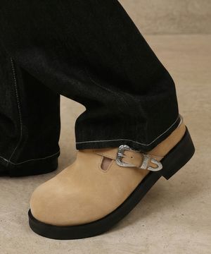 [SECOND.A] 엔틱버클 6CM 벌룬 클로그 2NDS090BS [CAMEL]