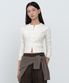 우먼즈 에센셜 슬림 라운드 넥 가디건 [크림]