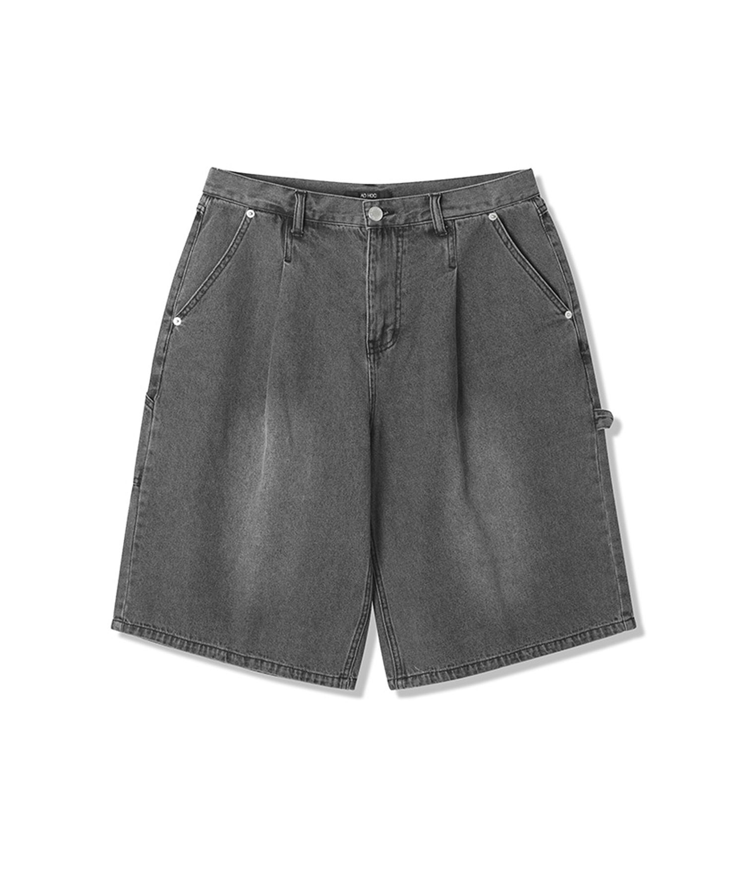MUSINSA | AD HOC Men's Carpenter Bermuda Denim Pants (GREY