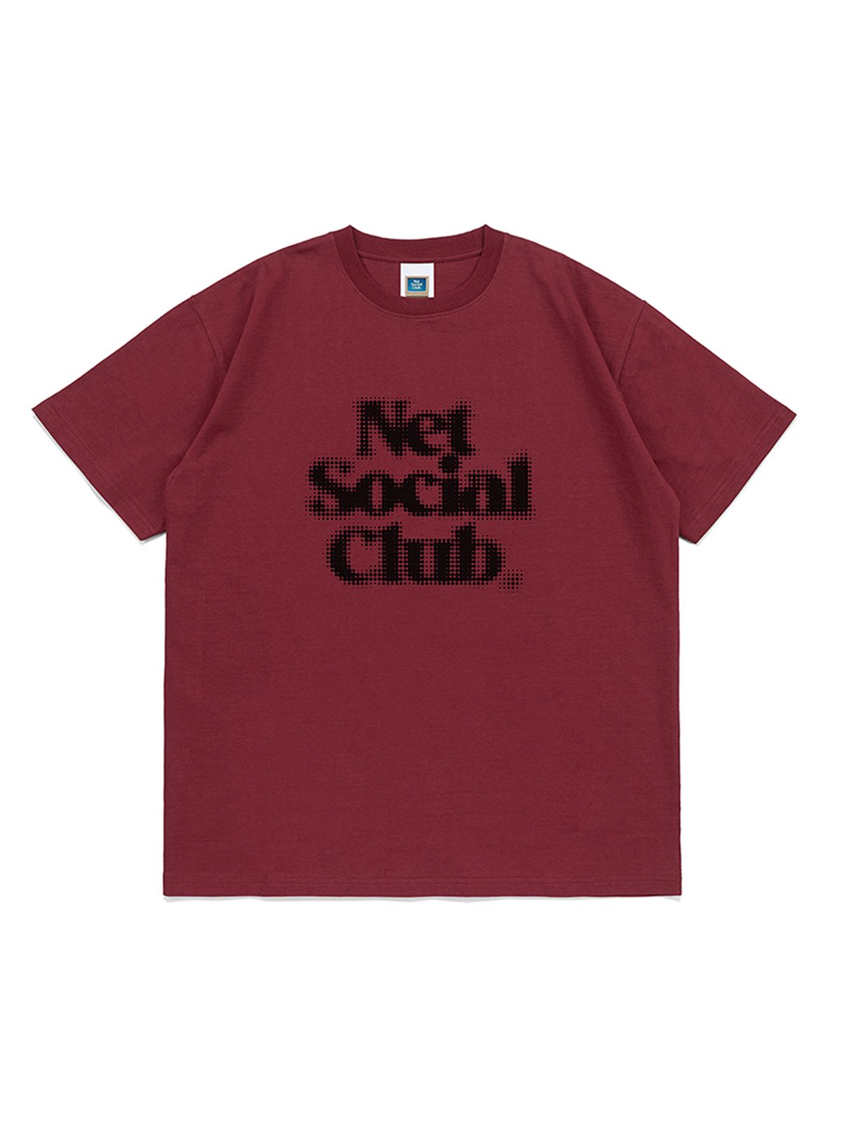 넷소셜클럽(NET SOCIAL CLUB) 하프톤 블러 로고 반팔티 (버건디)