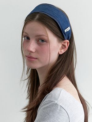 basic denim headband - medium blue