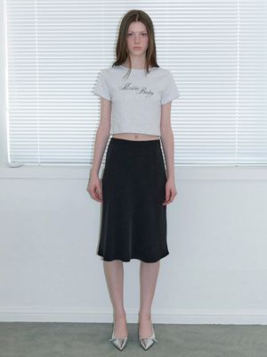 petit lace midi skirt - black