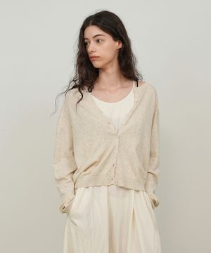 린넨 니트 가디건 / 오트밀