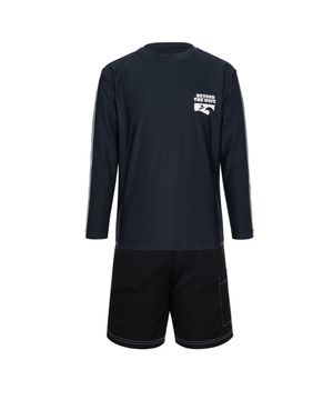 남아 스티치포켓 래쉬가드 세트 블랙 RN-BS2F522-BK