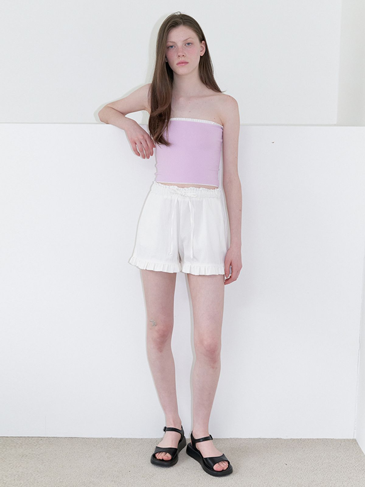 카인더베이비(KINDABABY) frill cotton shorts - off white