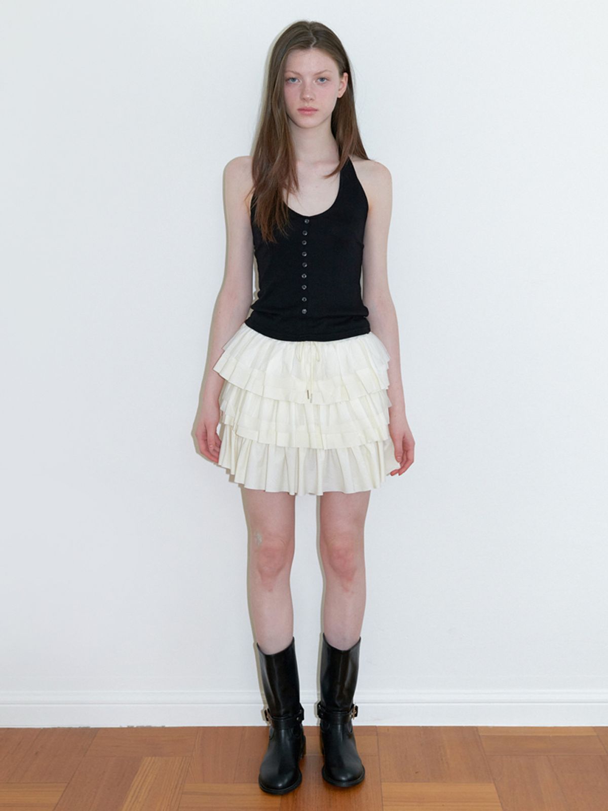 카인더베이비(KINDABABY) bloom layered cancan skirt - cream