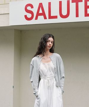 린넨 니트 가디건 / 그레이