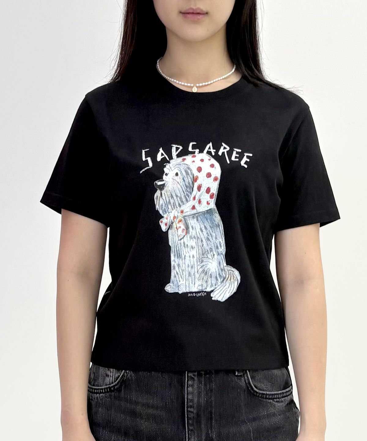 커버라이즈(COVERIZE) CLOTH SAPSAREE CROP TEE (BLACK)