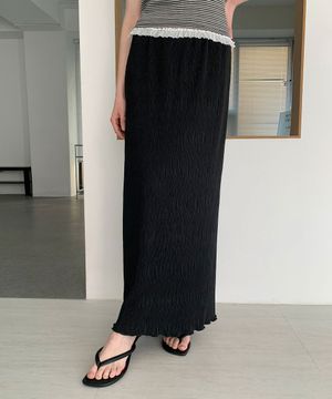 Pleated Banding Waist Long Skirt (6colors)