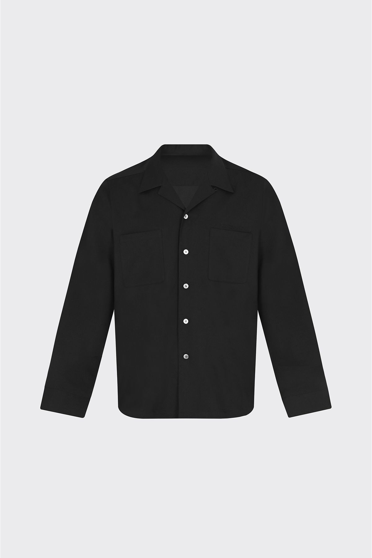 몰토루시르(MOLTOLUCIR) TFSH-S03 Black 실키 텐셀 오픈카라 셔츠