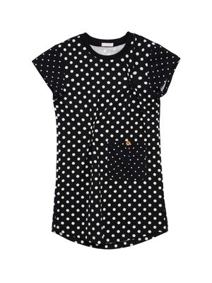 도트 믹스 롱 티셔츠 (블랙)