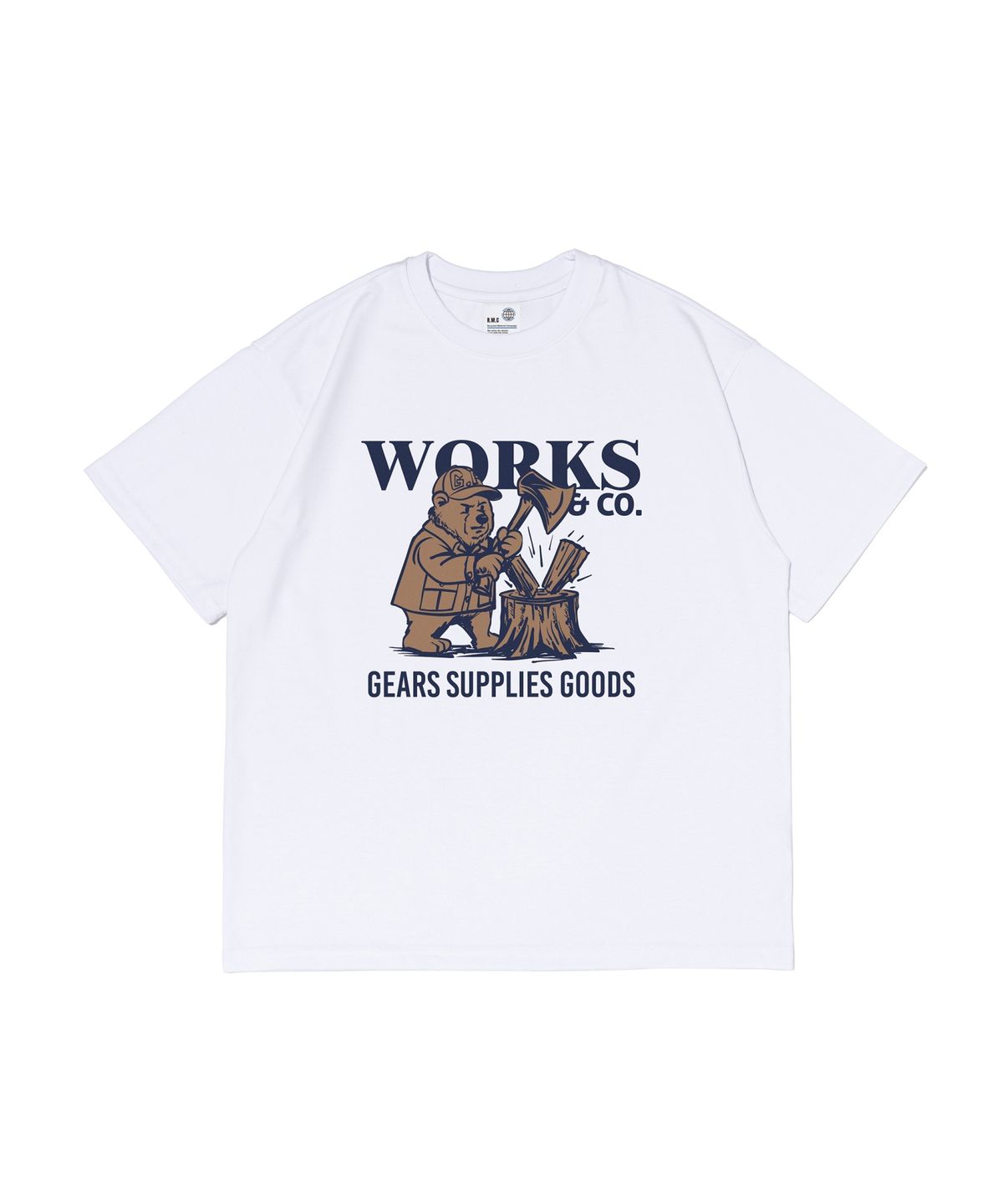 웍스앤코(WORKS & CO.) 베어즈 앤 우드커터 반팔티셔츠 (화이트)
