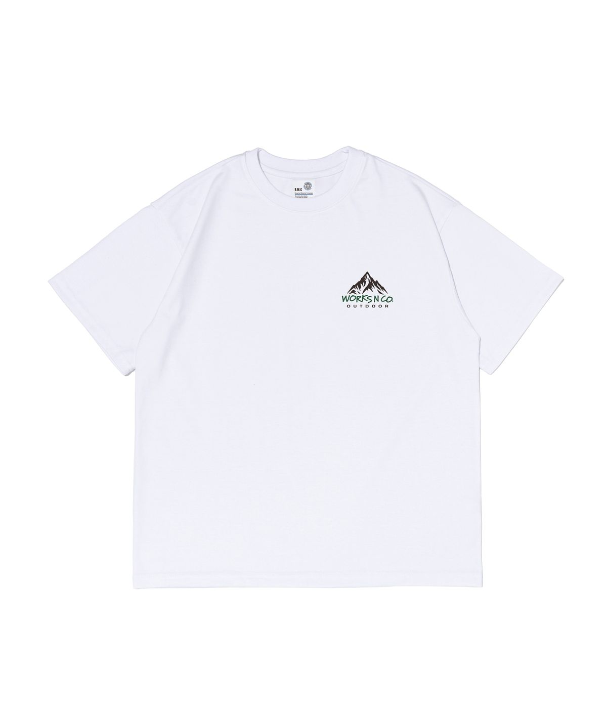 웍스앤코(WORKS & CO.) 스몰 마운틴 로고 반팔티셔츠 (화이트)