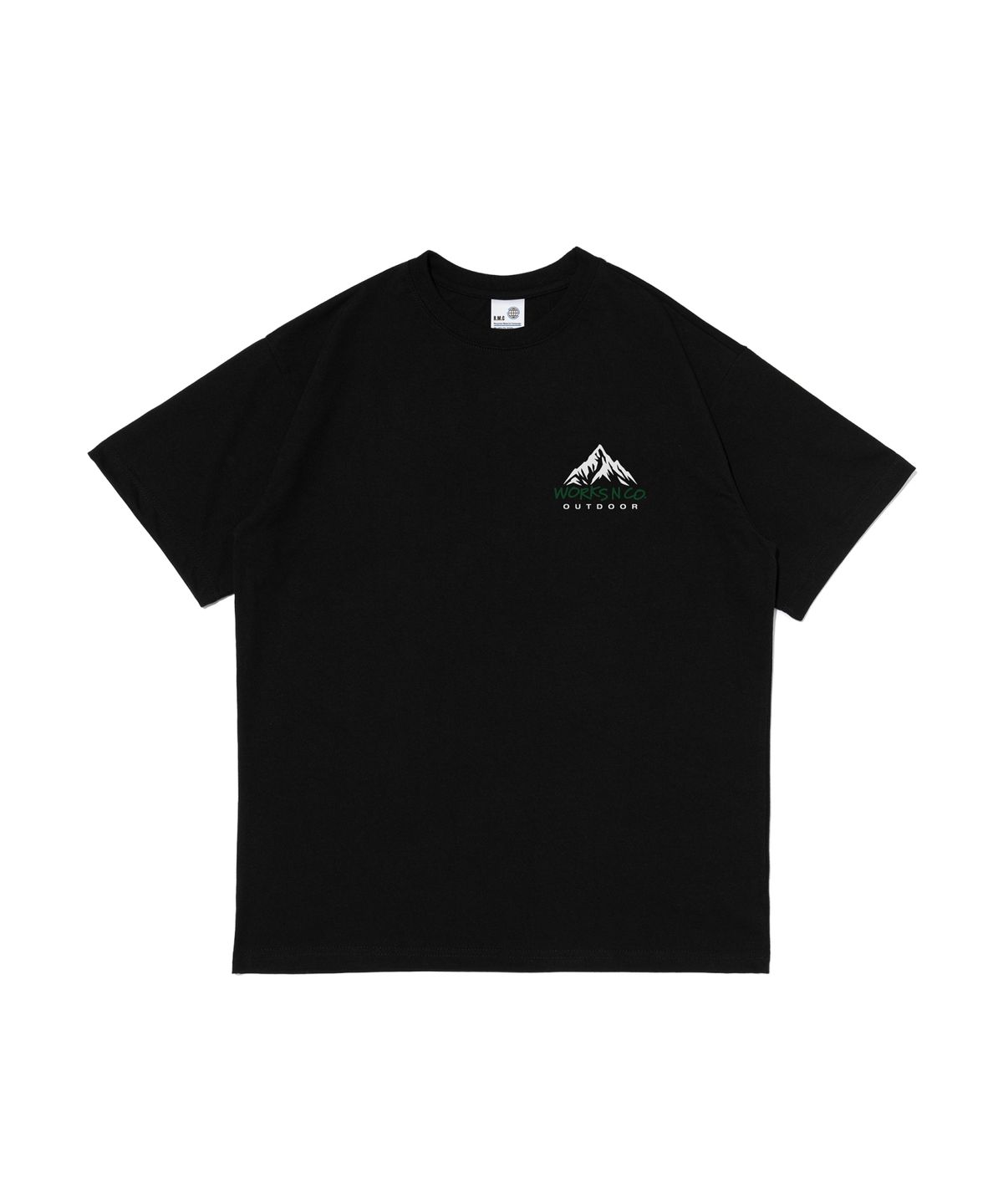 웍스앤코(WORKS & CO.) 스몰 마운틴 로고 반팔티셔츠 (블랙)