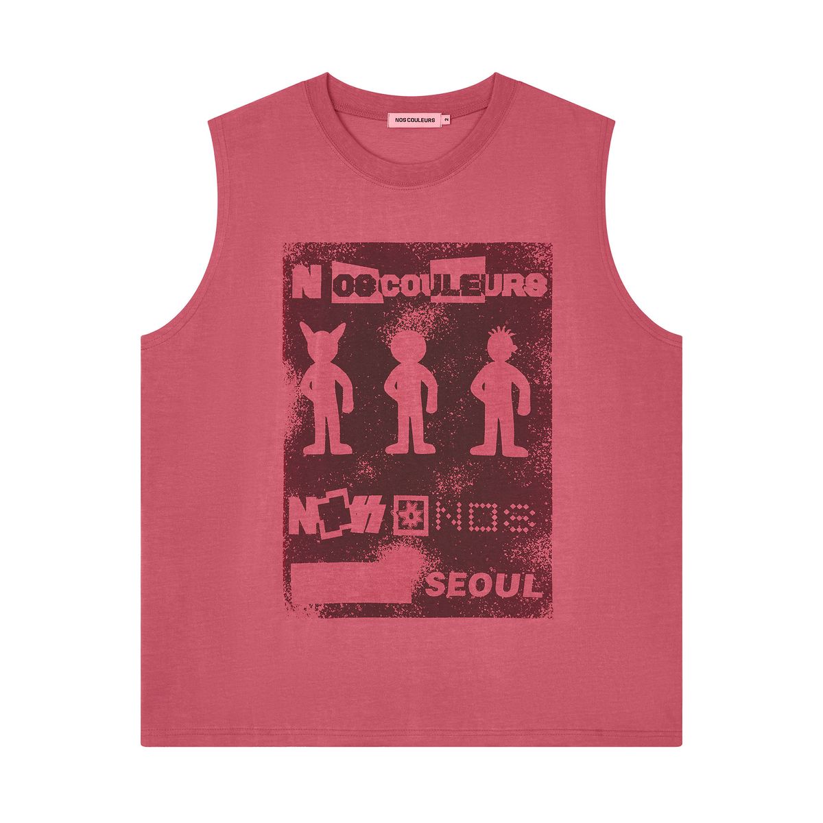 노쿨러스(NOSCOULEURS) COLLAGE SLEEVELESS PINK