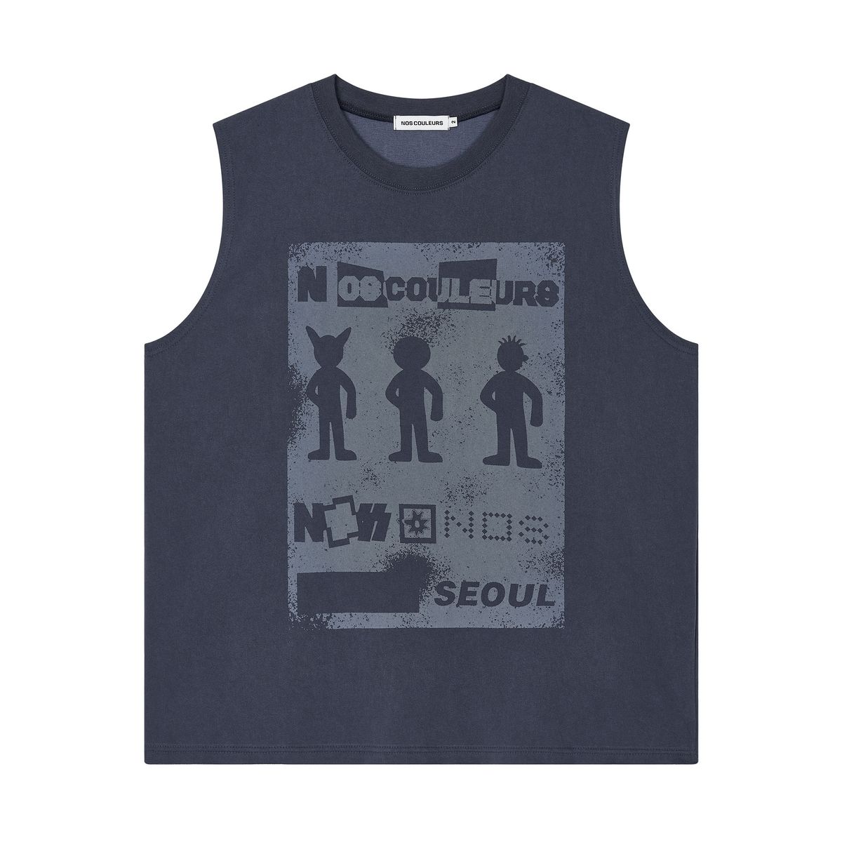노쿨러스(NOSCOULEURS) COLLAGE SLEEVELESS NAVY