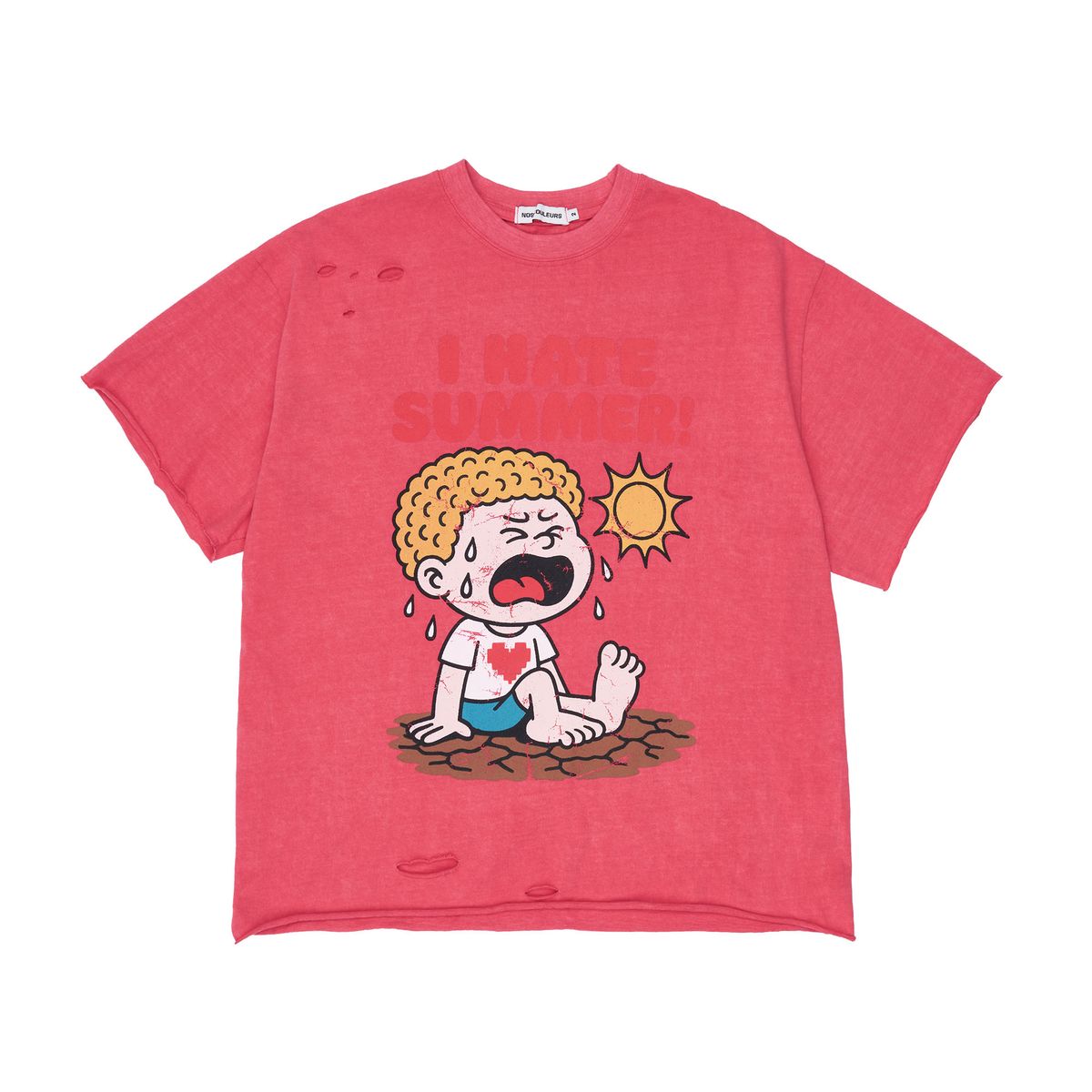 노쿨러스(NOSCOULEURS) I HATE SUMMER T-SHIRT PINK