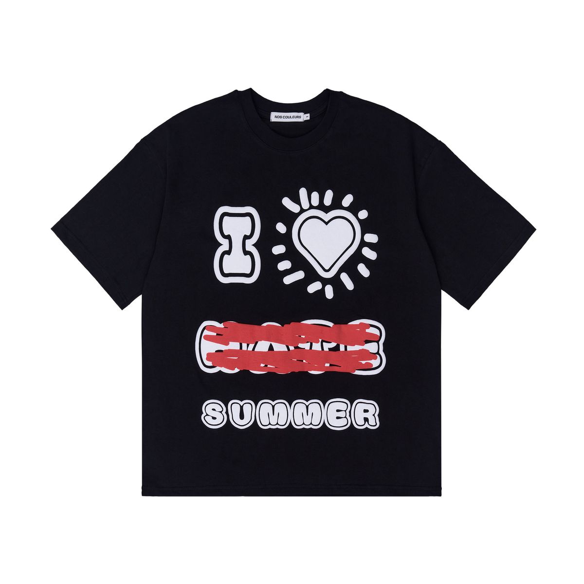 노쿨러스(NOSCOULEURS) I LOVE SUMMER T-SHIRT BLACK