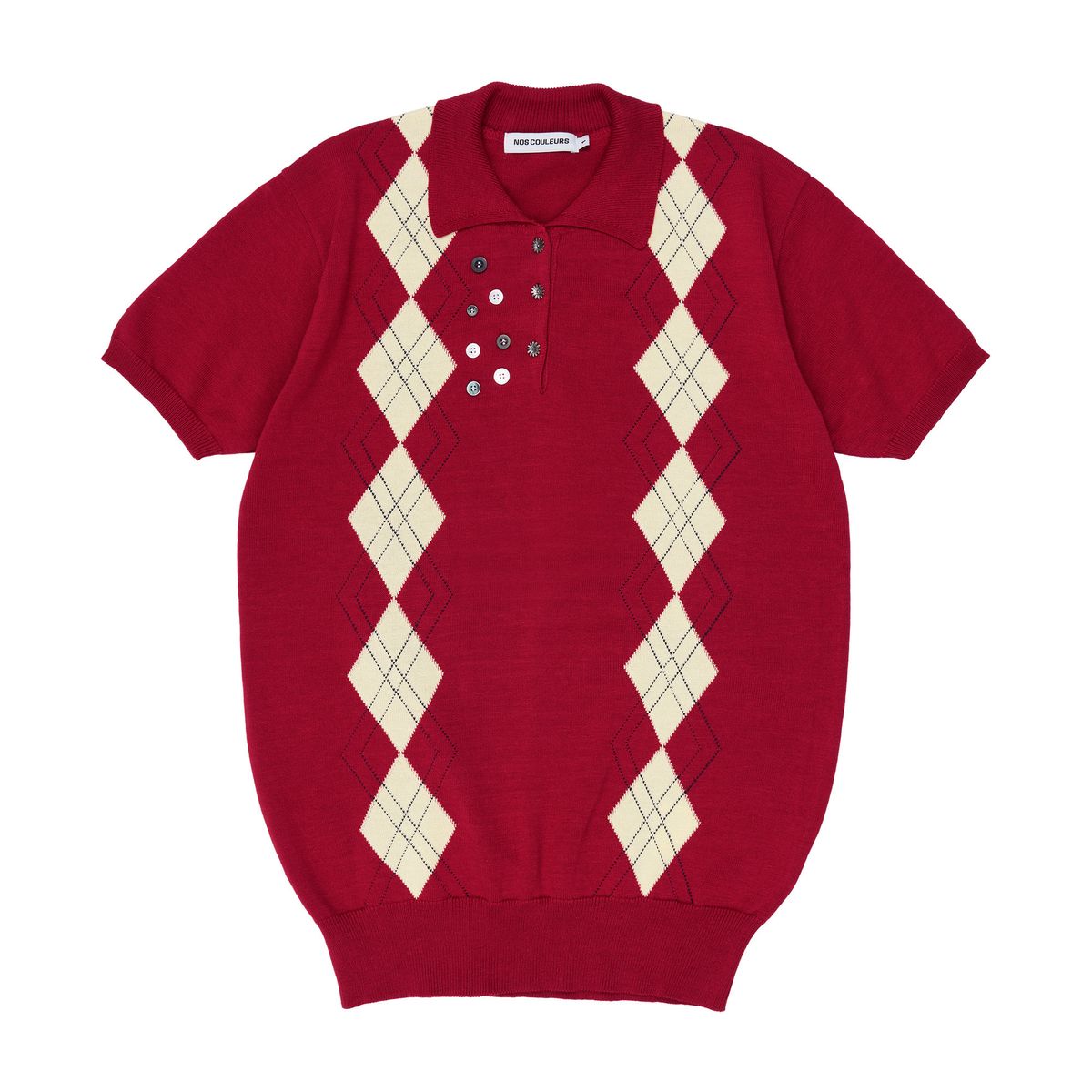 노쿨러스(NOSCOULEURS) (W)MULTI BUTTON ARGYLL KNIT RED