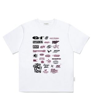 로고 어셈블리 프린트 오버핏 반팔티 화이트