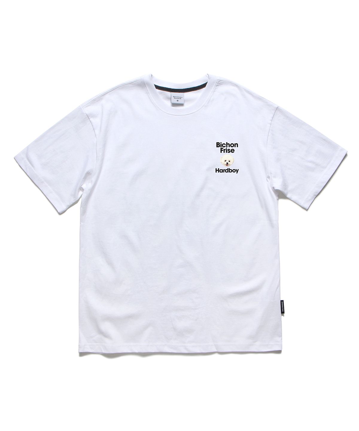 앱놀머씽(ABNORMALTHING) 비숑 미니 오버핏 티셔츠 화이트 (BISHON MINI T-SHIRT WHITE)